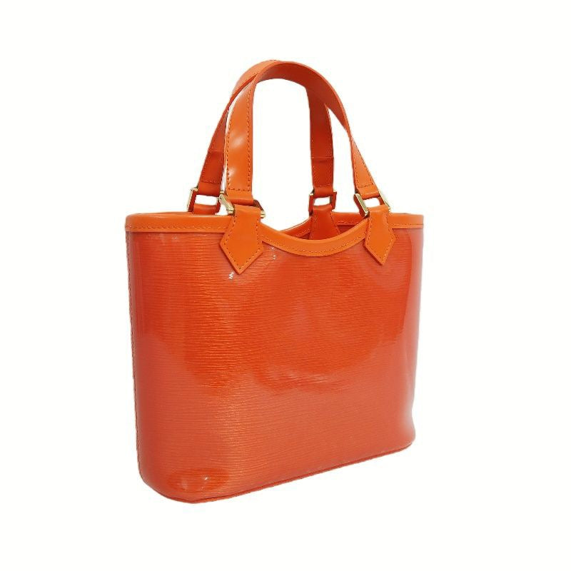 Louis Vuitton Orange Epi Leather Clear Vinyl Tote Handbag with Pouch