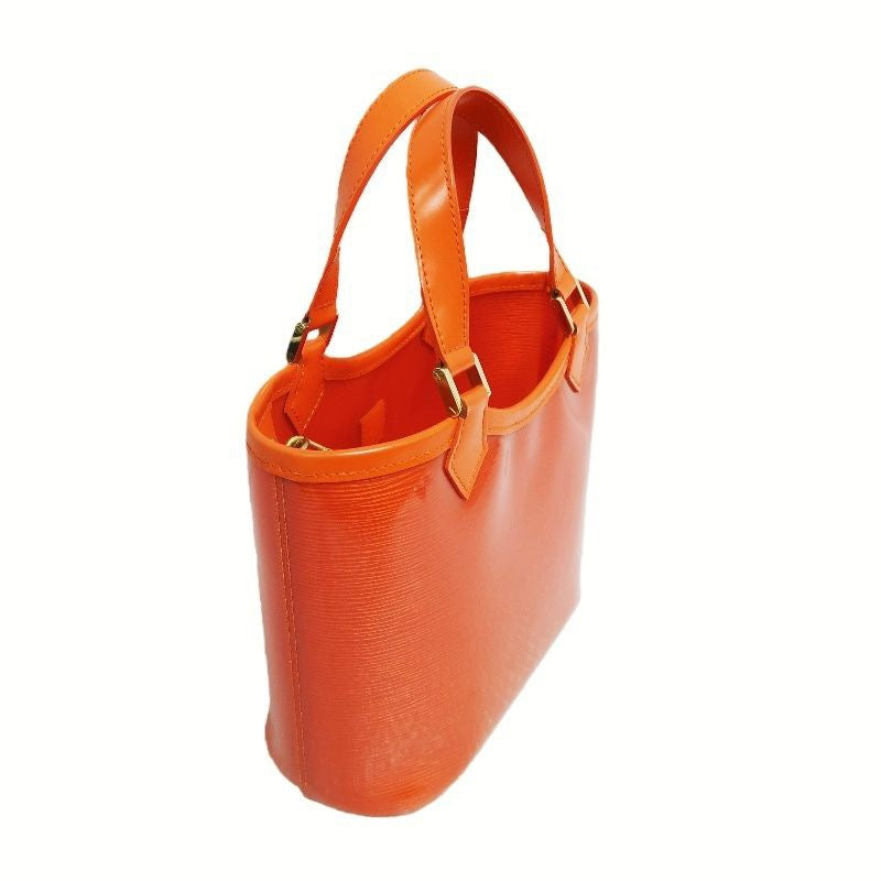 Louis Vuitton Orange Epi Leather Clear Vinyl Tote Handbag with Pouch