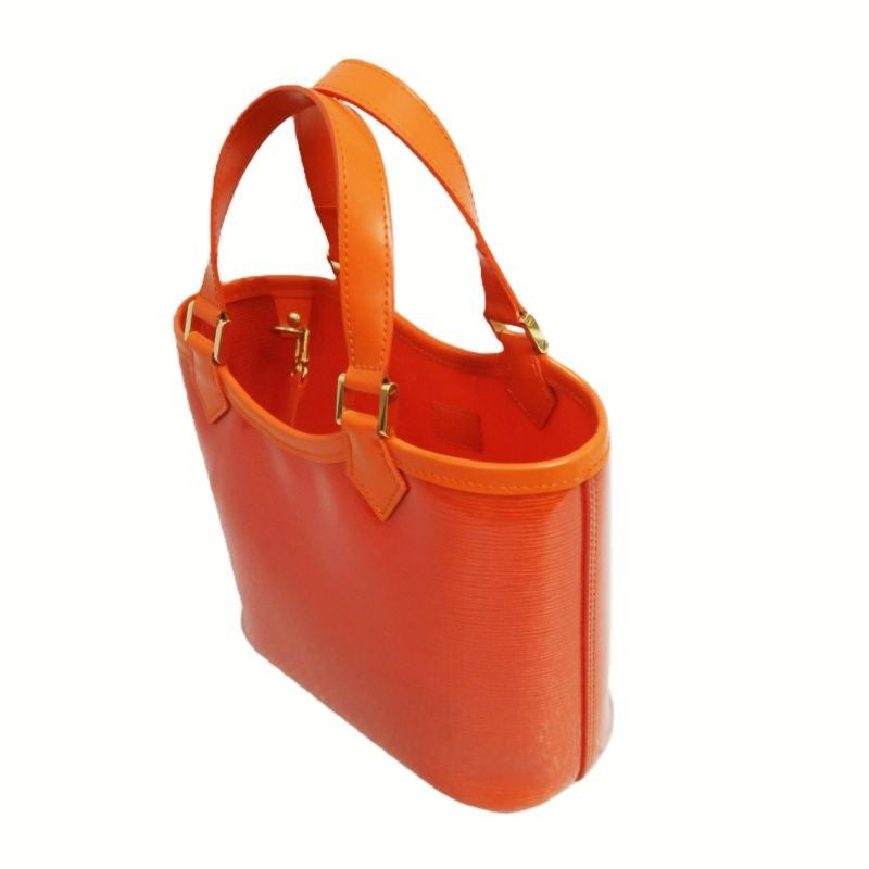 Louis Vuitton Orange Epi Leather Clear Vinyl Tote Handbag with Pouch