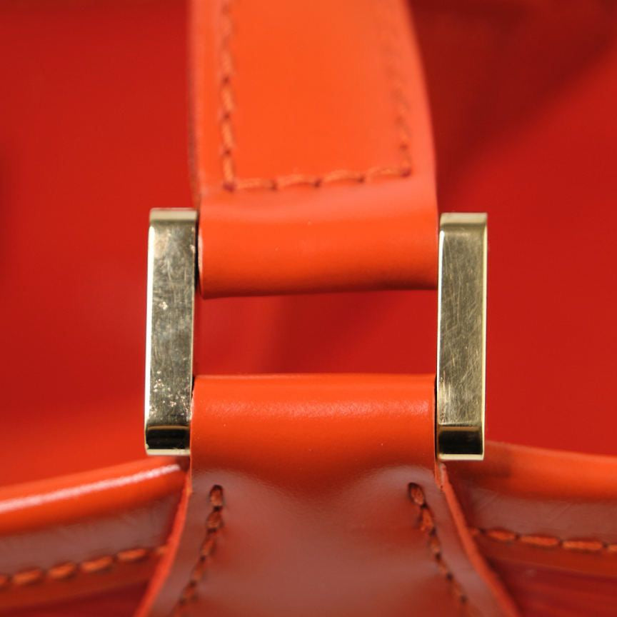 Louis Vuitton Orange Epi Leather Clear Vinyl Tote Handbag with Pouch