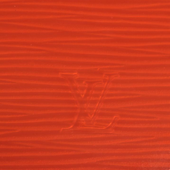 Louis Vuitton Orange Epi Leather Clear Vinyl Tote Handbag with Pouch