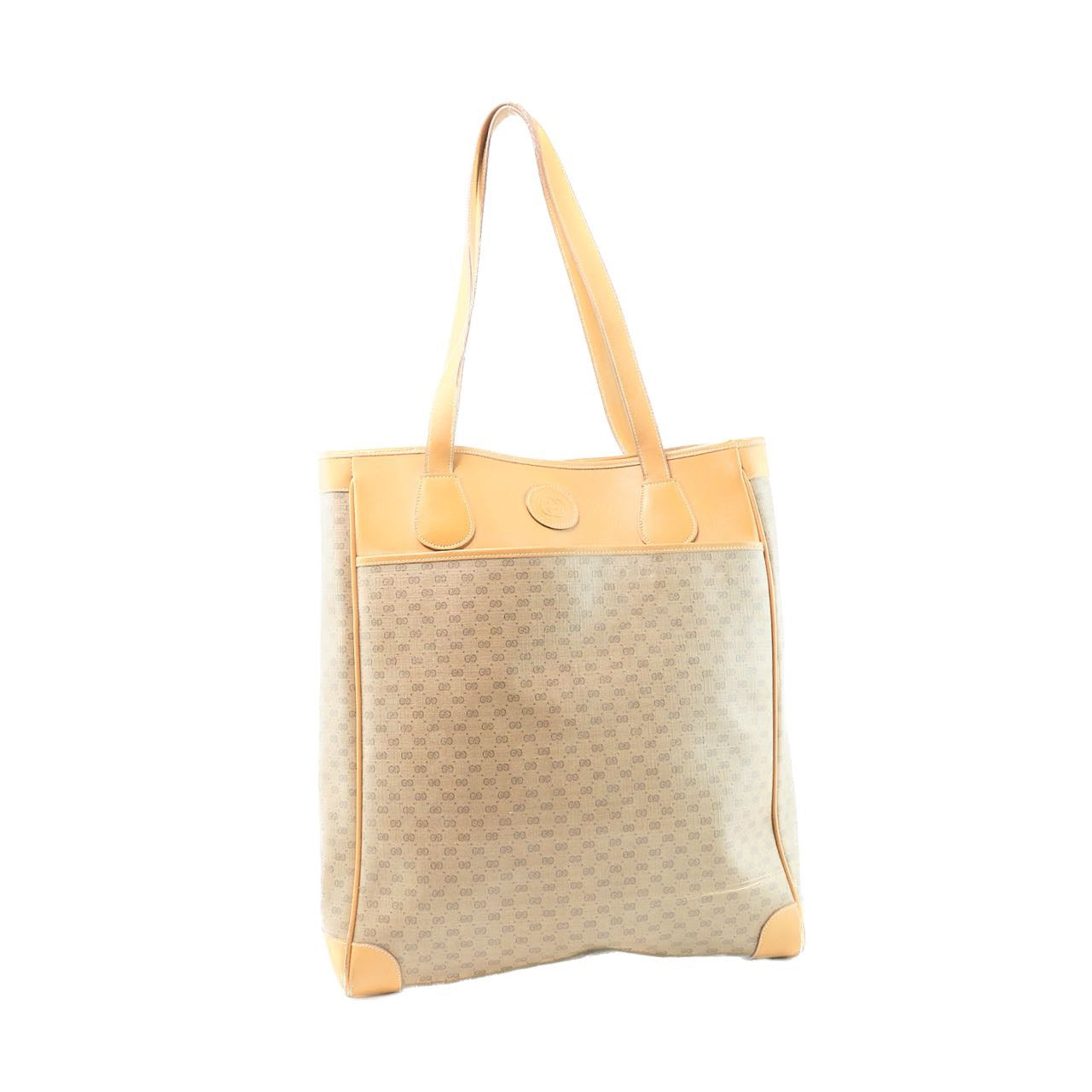 Gucci Brown GG Canvas PVC Shoulder Tote Bag, Grade C