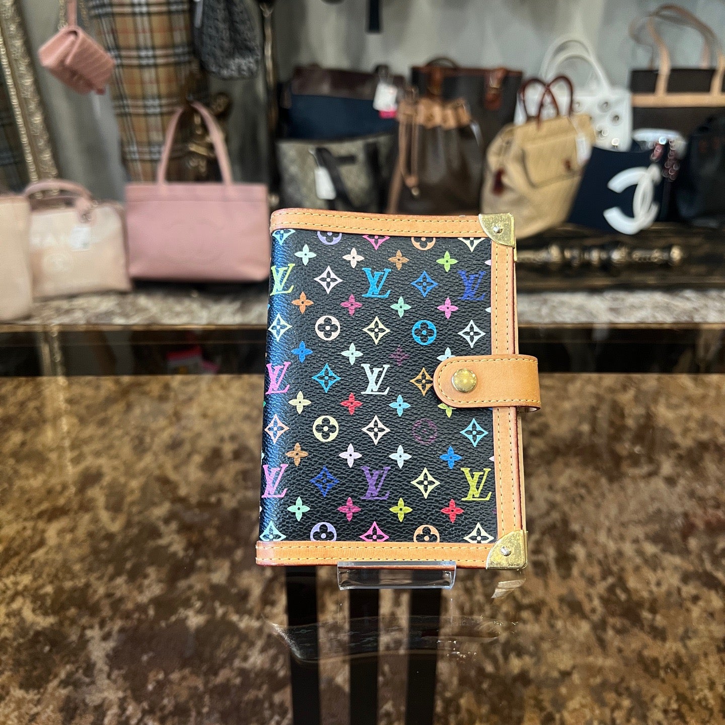 Louis Vuitton Multicolore Canvas Black Agenda Notebook (PVC Coated)