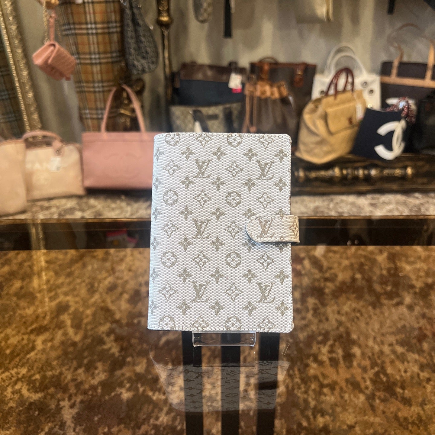 Louis Vuitton Monogram Denim Canvas Agenda Notebook, Green Denim Version