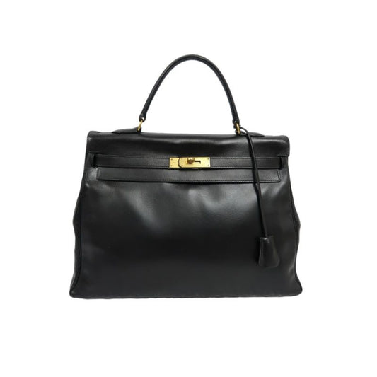 Hermes Kelly 34 Handbag, Black Chevre Leather with Gold Hardware, Comes with Dust Bag and 2 Keys