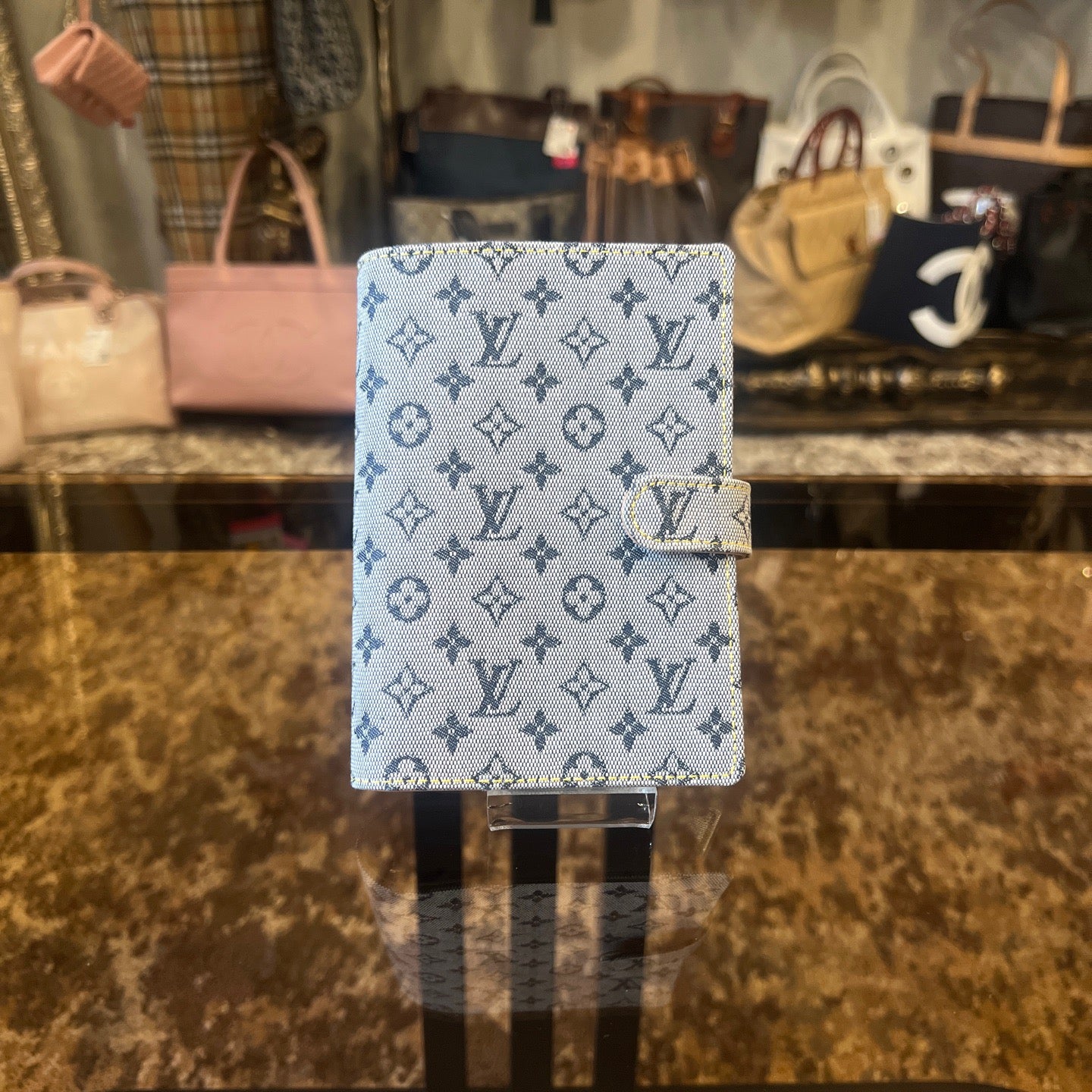 LOUIS VUITTON Denim Blue Notebook, Comes with Box, Refillable Pages, Caliper, Phone Book and Certificate of Authenticity