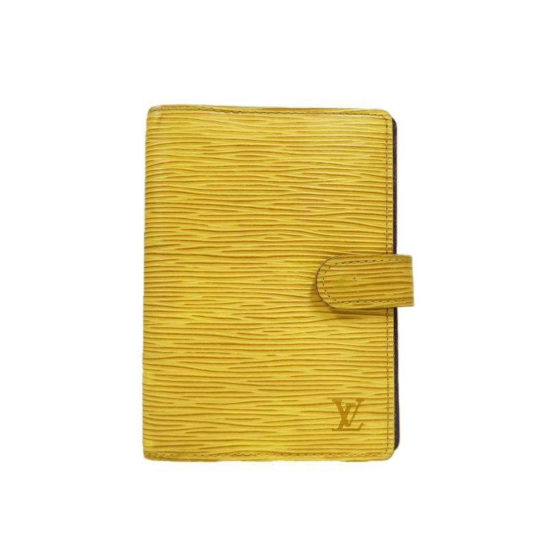 LOUIS VUITTON Agenda Cover, Epi Leather Yellow, Water Ripple Pattern