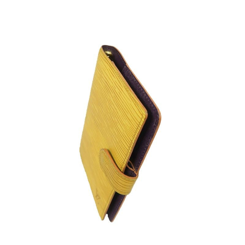LOUIS VUITTON Agenda Cover, Epi Leather Yellow, Water Ripple Pattern