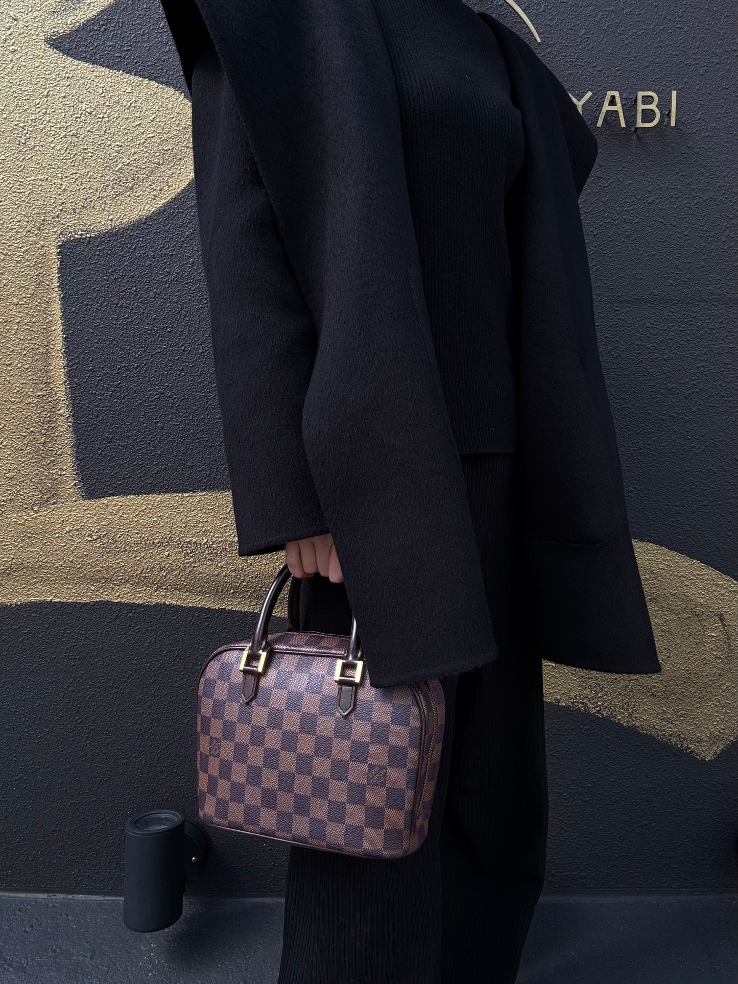 Louis Vuitton Sarria Damier Ebene Crossbody Bag PVC Brown with Shoulder Strap
