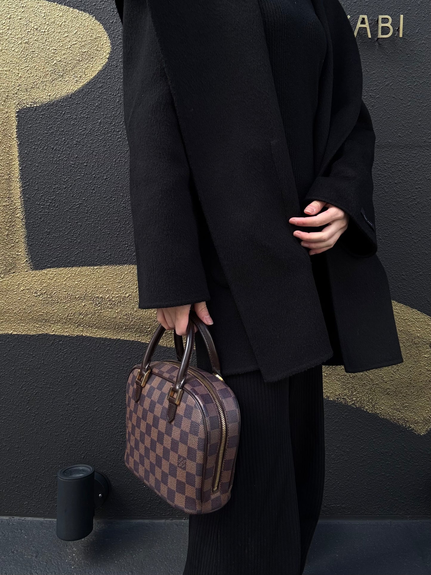 Louis Vuitton Sarria Damier Ebene Crossbody Bag PVC Brown with Shoulder Strap