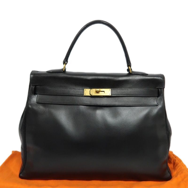 Hermes Kelly 34 Handbag, Black Chevre Leather with Gold Hardware, Comes with Dust Bag and 2 Keys