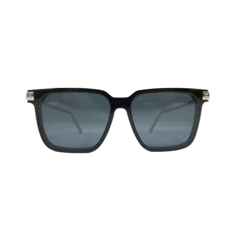 LOUIS VUITTON LV Rise Square Sunglasses, 56??15 150, Black, with Box and Dust Bag, LV Blue Resin Sunglasses