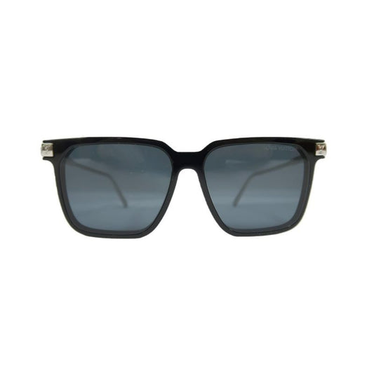 LOUIS VUITTON LV Rise Square Sunglasses, 56??15 150, Black, with Box and Dust Bag, LV Blue Resin Sunglasses