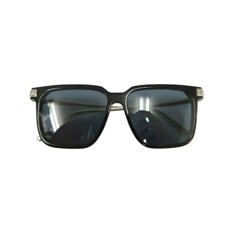 LOUIS VUITTON LV Rise Square Sunglasses, 56??15 150, Black, with Box and Dust Bag, LV Blue Resin Sunglasses