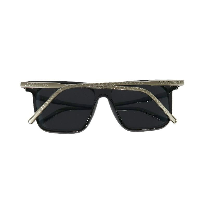 LOUIS VUITTON LV Rise Square Sunglasses, 56??15 150, Black, with Box and Dust Bag, LV Blue Resin Sunglasses
