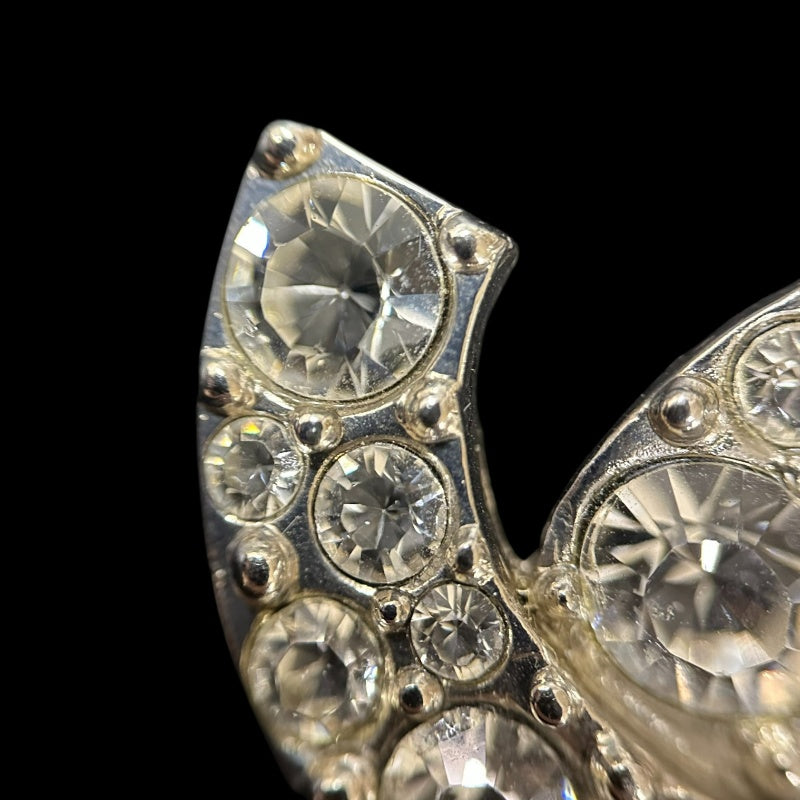 CHANEL Brooch, Rhinestone with Silver Hardware
