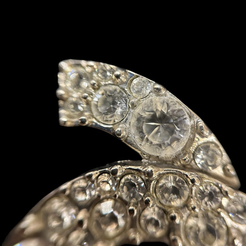 CHANEL Brooch, Rhinestone with Silver Hardware