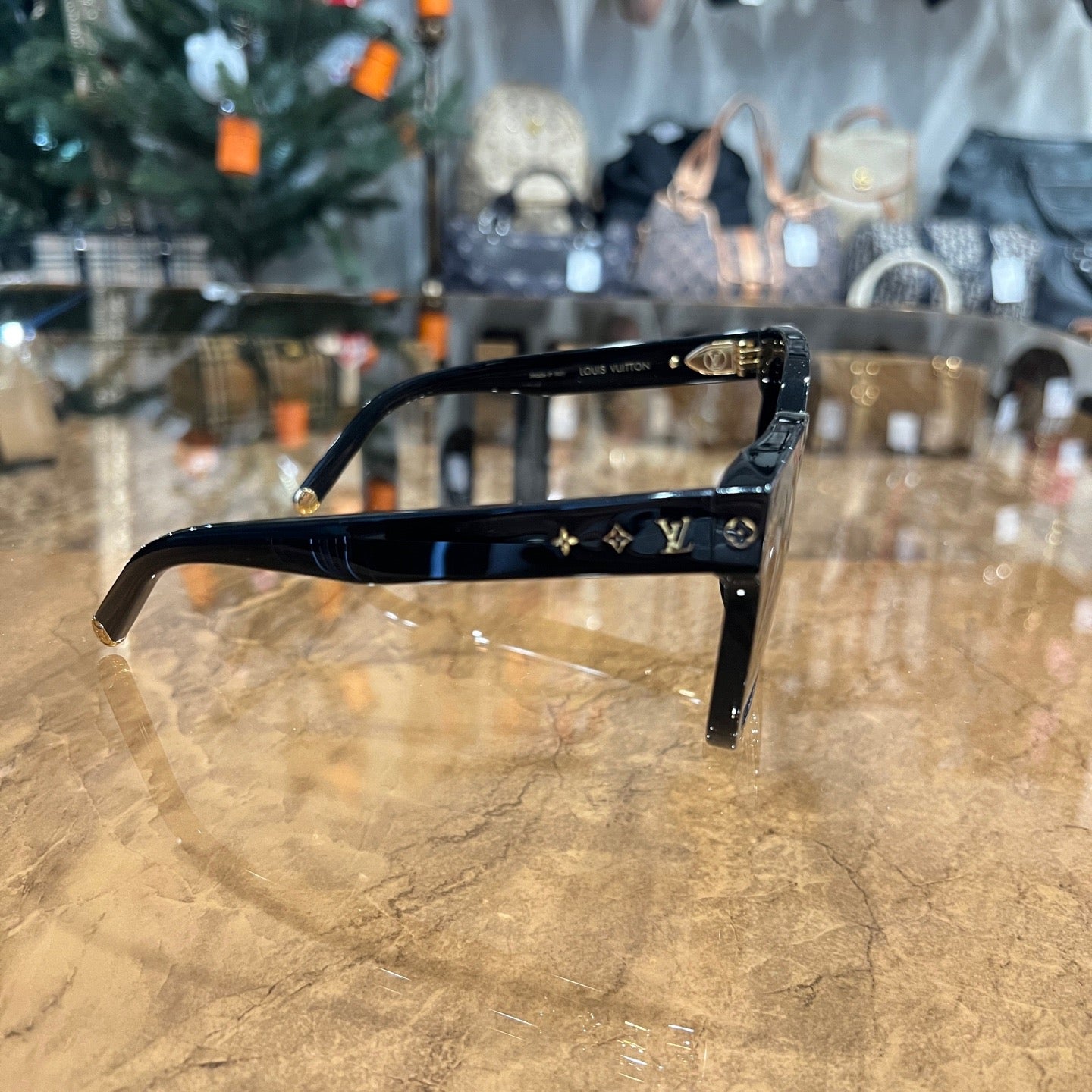 LOUIS VUITTON LV My Monogram Cat Eye Sunglasses, 58??19 143, Black, with Box and Dust Bag, LV Grey Resin Sunglasses