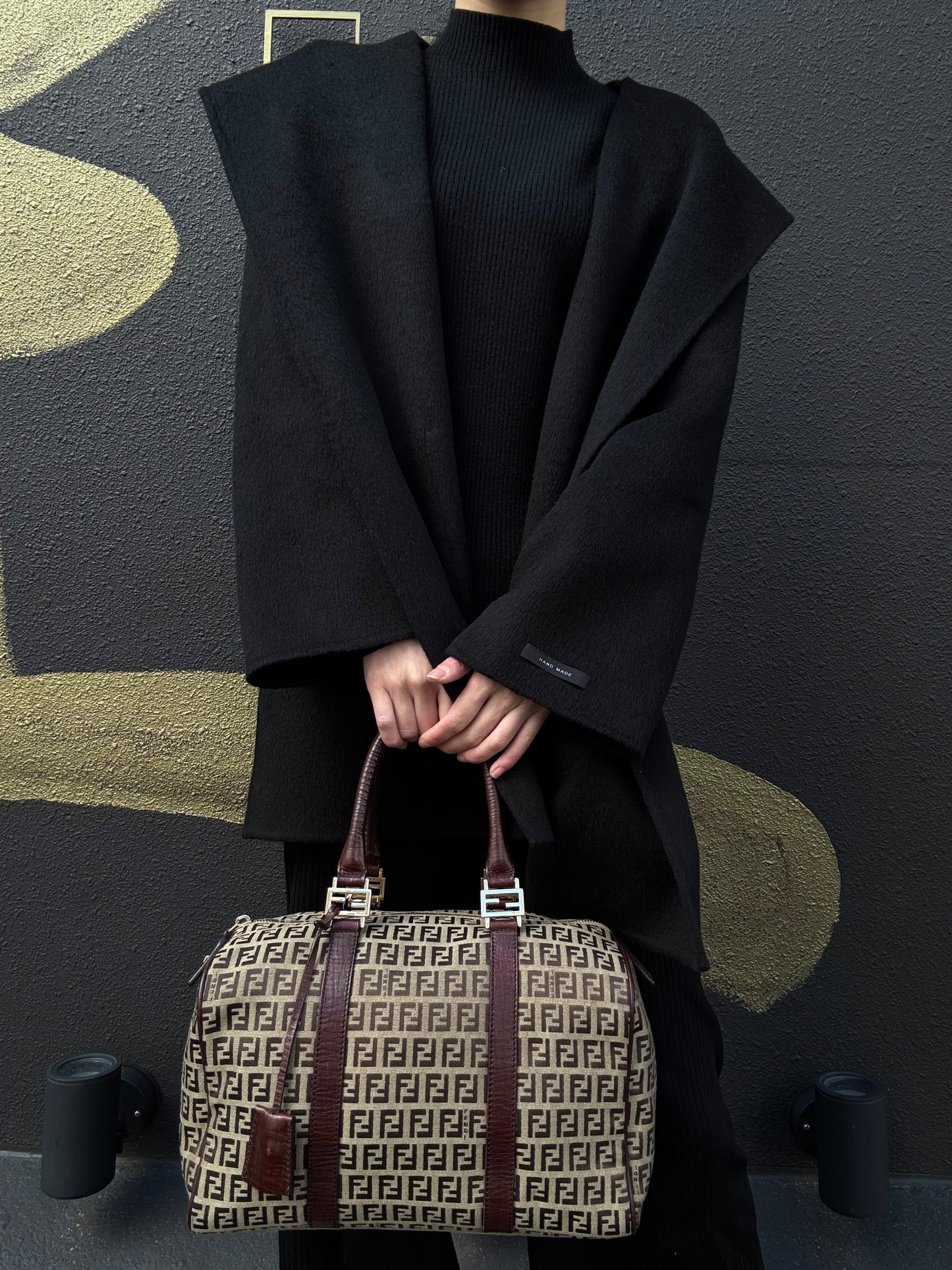 FENDI Mini Boston Bag, Brown, with Dust Bag