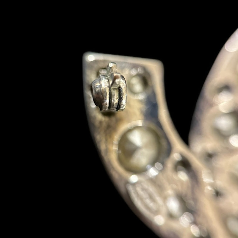 CHANEL Brooch, Rhinestone with Silver Hardware