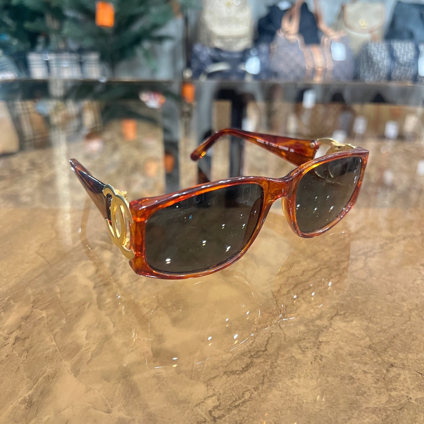 CHANEL Sunglasses, Brown, with Dust Bag. CHANEL Brown Resin Sunglasses.