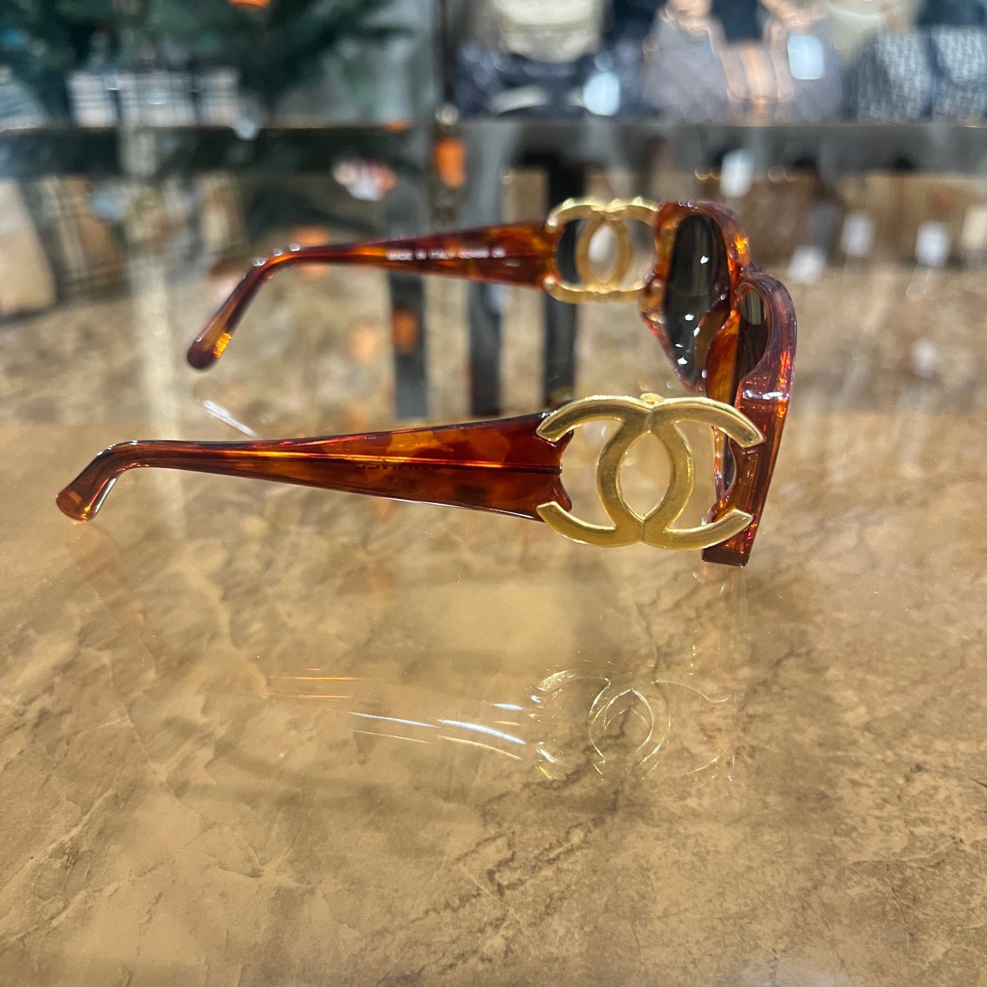 CHANEL Sunglasses, Brown, with Dust Bag. CHANEL Brown Resin Sunglasses.