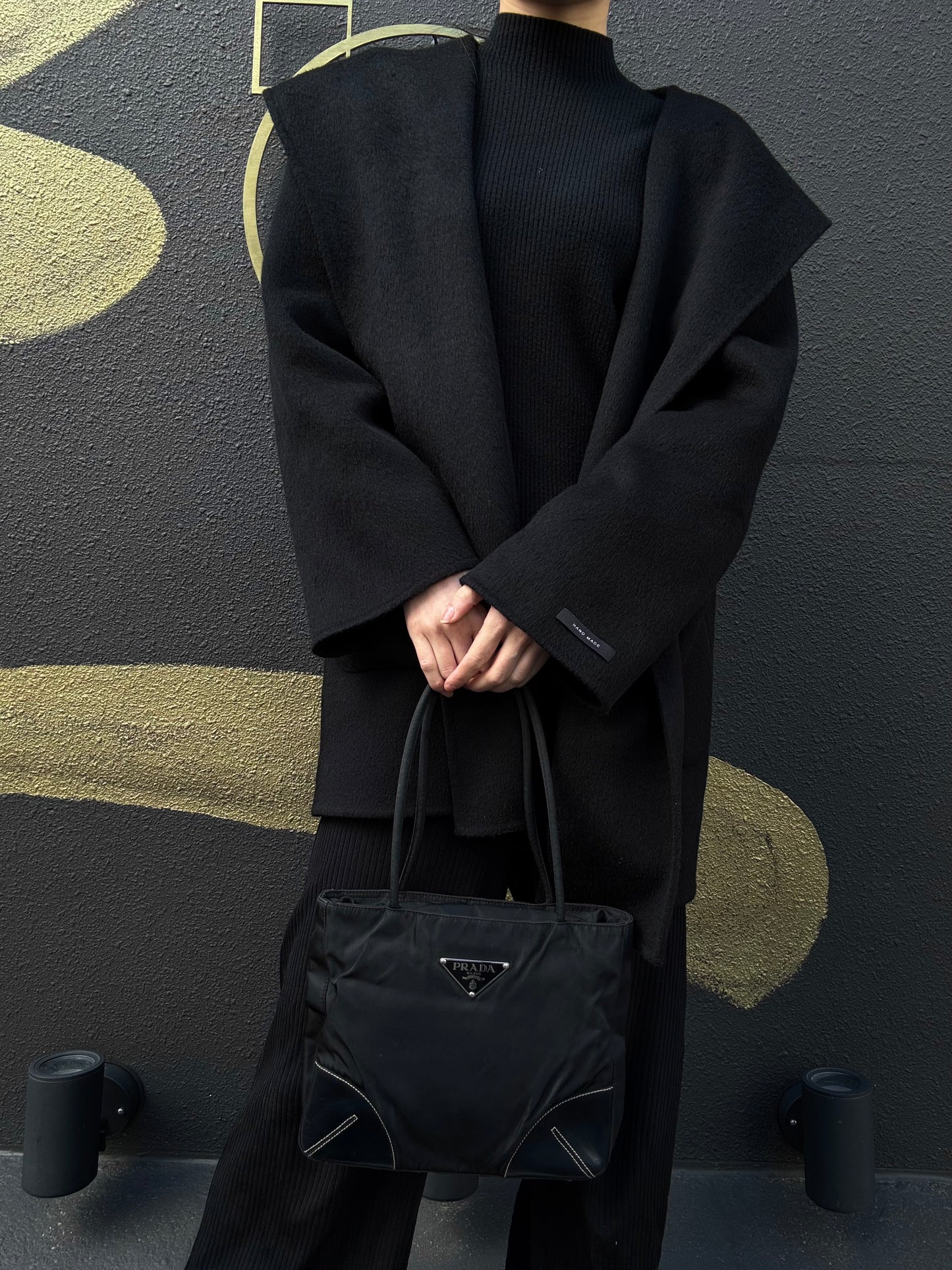 PRADA Black Nylon Tote Shoulder Bag (With Dust Bag)