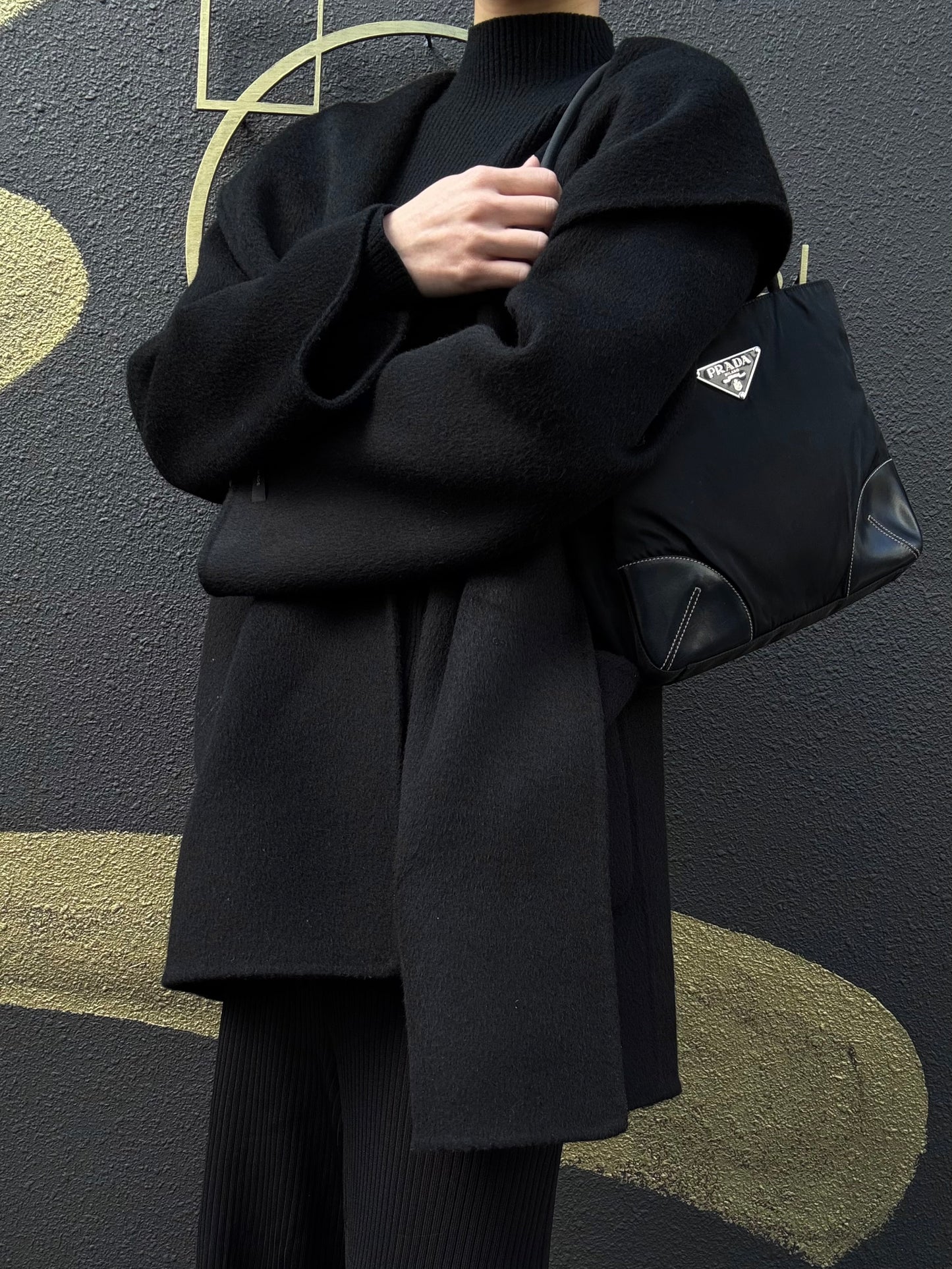 PRADA Black Nylon Tote Shoulder Bag (With Dust Bag)