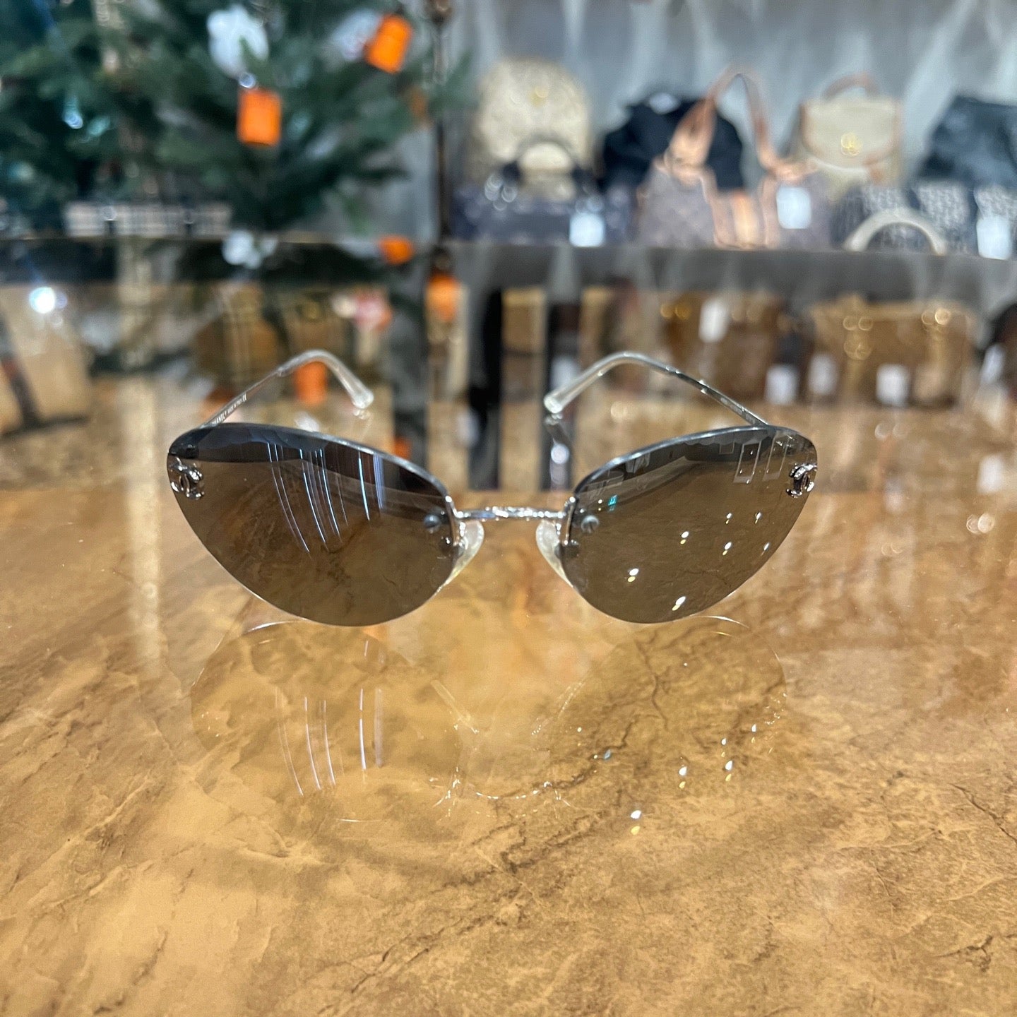 CHANEL Sunglasses, Black. CHANEL Black & Grey Resin Sunglasses.