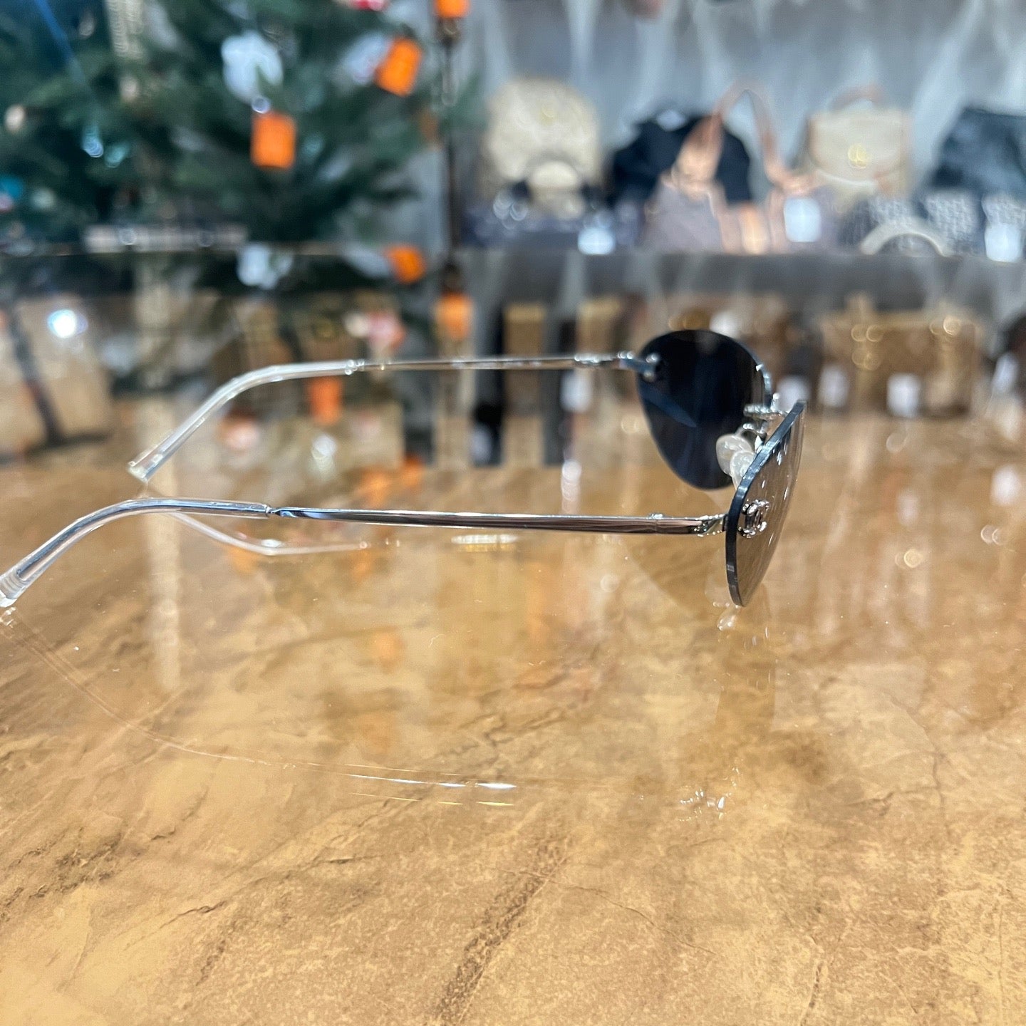 CHANEL Sunglasses, Black. CHANEL Black & Grey Resin Sunglasses.