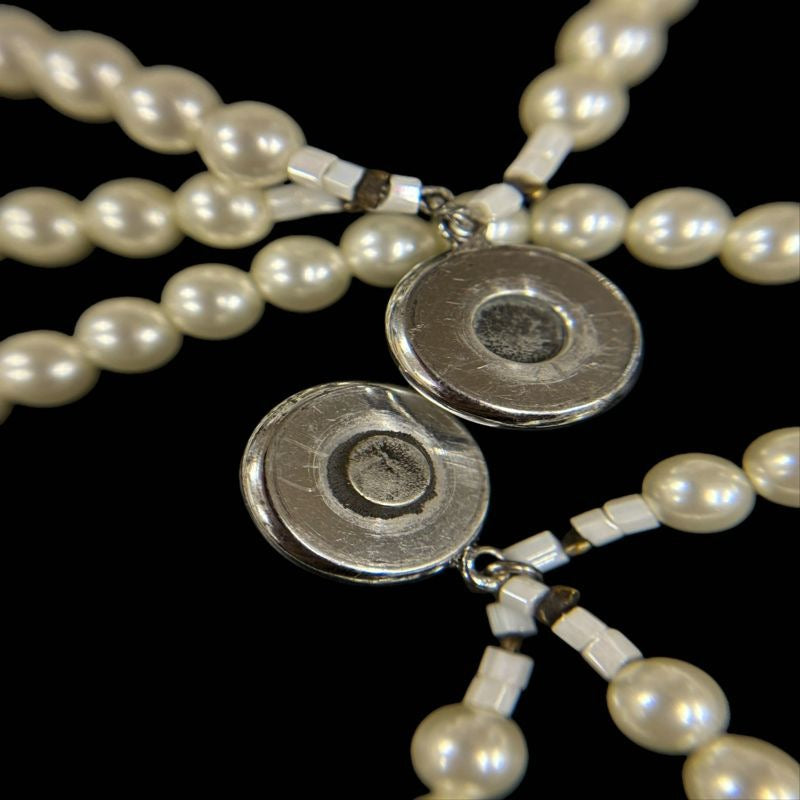 CHANEL Necklace, Faux Pearl, with Box. CHANEL White Faux Pearl Necklace.