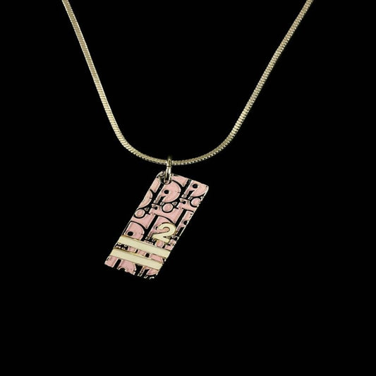 DIOR Trotter Plate Logo Necklace, Silver-tone Hardware. DIOR Silver-tone Alloy Necklace.
