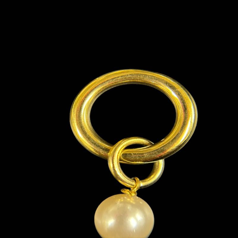 Salvatore Ferragamo Pearl Long Necklace, Gold-tone Hardware. Salvatore Ferragamo White Alloy Pearl Necklace.
