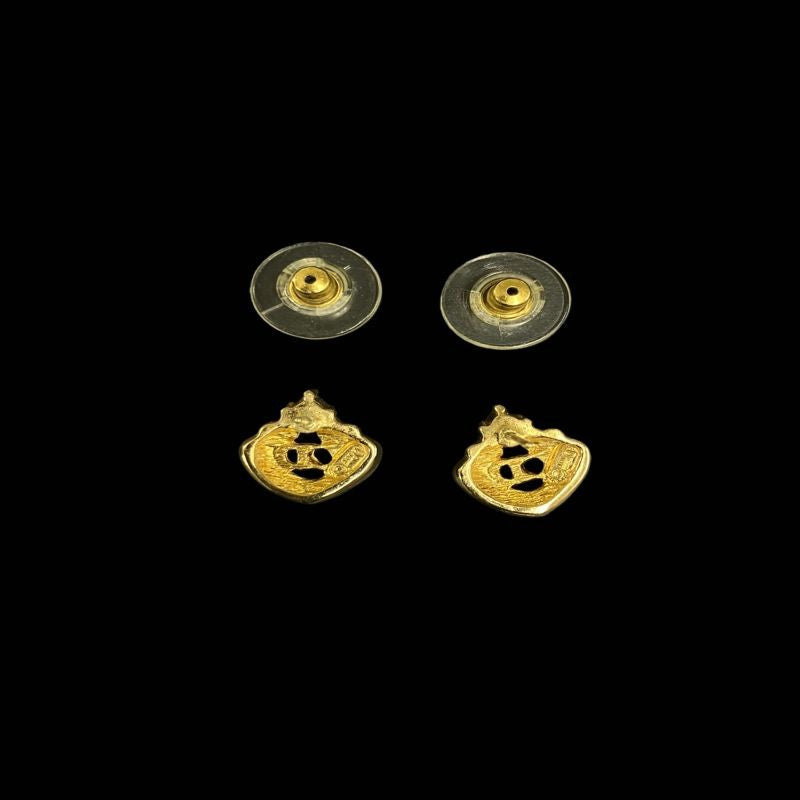 DIOR Earrings, Gold-tone Hardware, Rhinestone. DIOR Gold-tone Alloy CD Logo Stud Earrings with Rhinestones.