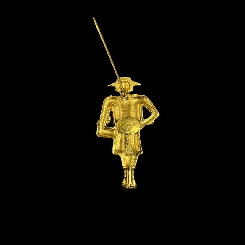 CHANEL Brooch, Coco Chanel Figure, Gold-tone Hardware. CHANEL Gold-tone Alloy Coco Chanel Brooch.
