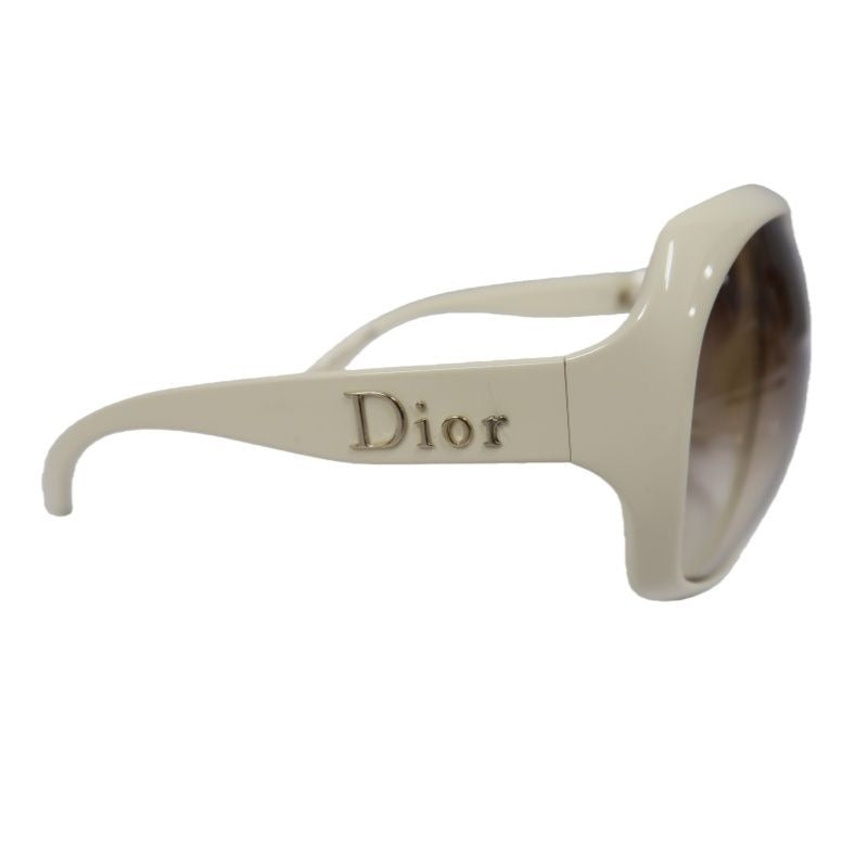 DIOR Sunglasses, White, with Case and Dust Bag. DIOR Beige Resin Sunglasses.