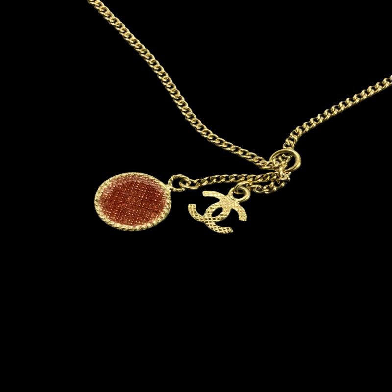 CHANEL Necklace, Gold-Tone Hardware, No.5, Red. CHANEL Gold-Tone Alloy Logo Necklace.