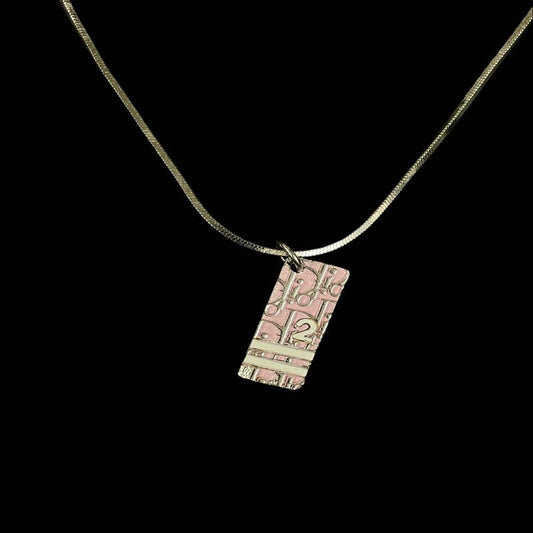 DIOR Trotter Necklace, Pink, Silver-Tone Hardware, DIOR Silver Alloy Necklace
