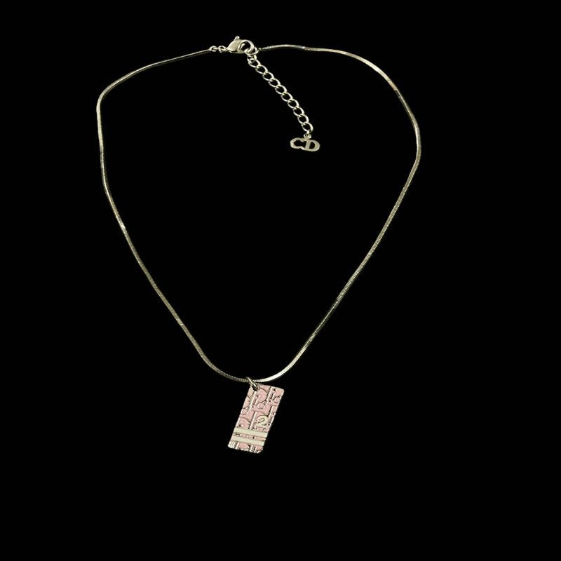 DIOR Trotter Necklace, Pink, Silver-Tone Hardware, DIOR Silver Alloy Necklace