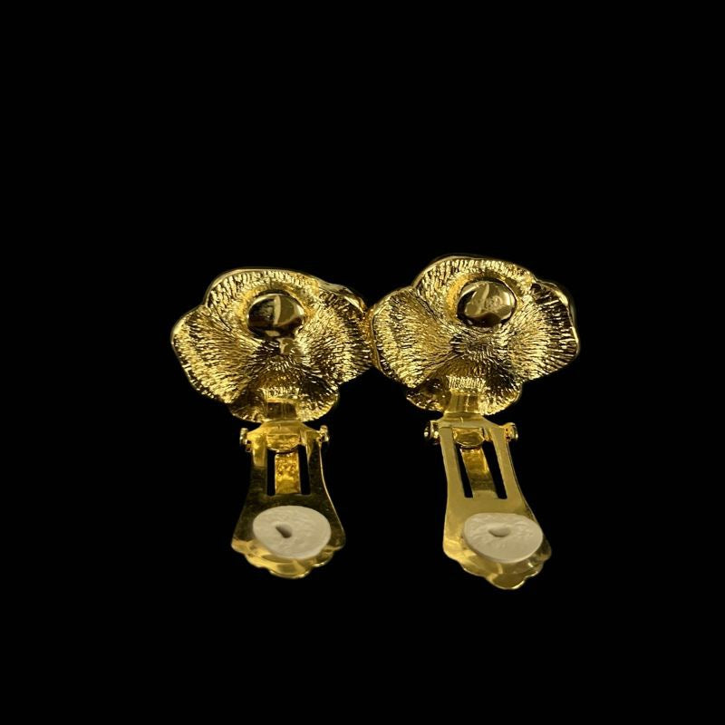 DIOR Earrings, Gold-Tone Hardware | DIOR Gold Alloy Flower Clip-On Earrings