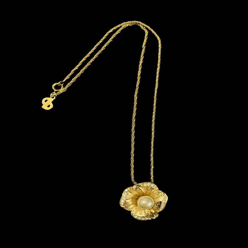 DIOR Necklace, Gold-Tone Hardware | DIOR Gold Alloy Flower Necklace