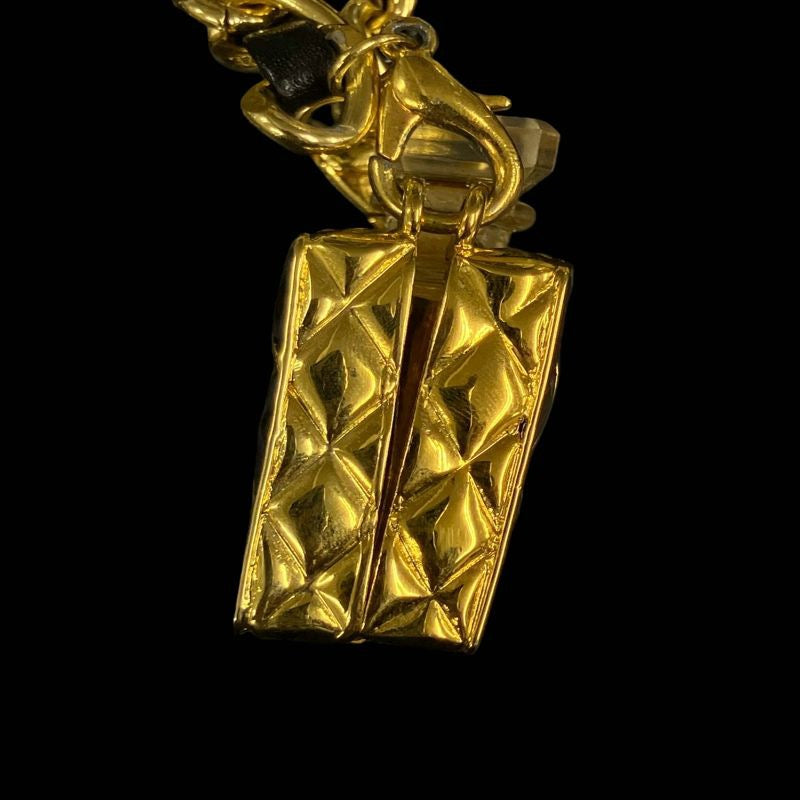 CHANEL Perfume Bottle Pendant Necklace, Gold-Tone Hardware CHANEL Gold-Tone Alloy Leather & Chain Perfume Bottle Sweater Necklace