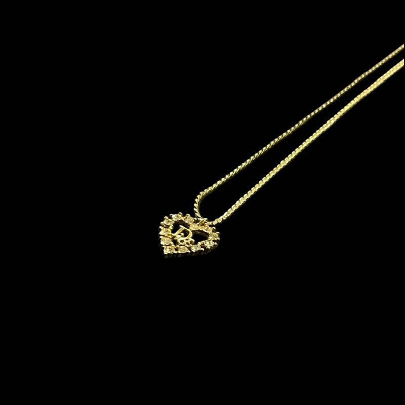 DIOR Necklace, Gold-Tone Hardware DIOR Gold-Tone Alloy Heart Necklace