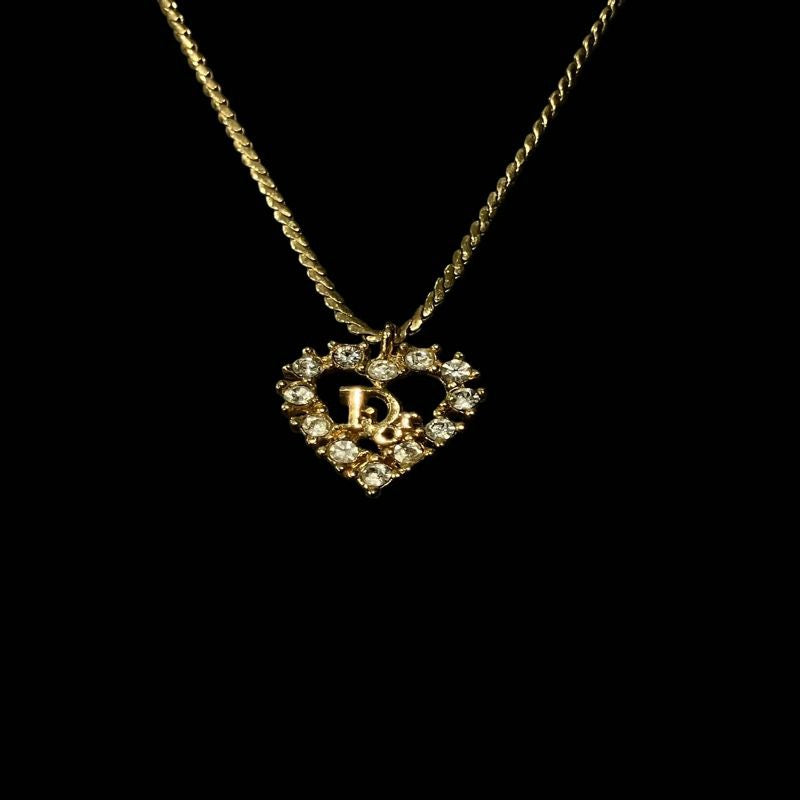 DIOR Necklace, Gold-Tone Hardware DIOR Gold-Tone Alloy Heart Necklace