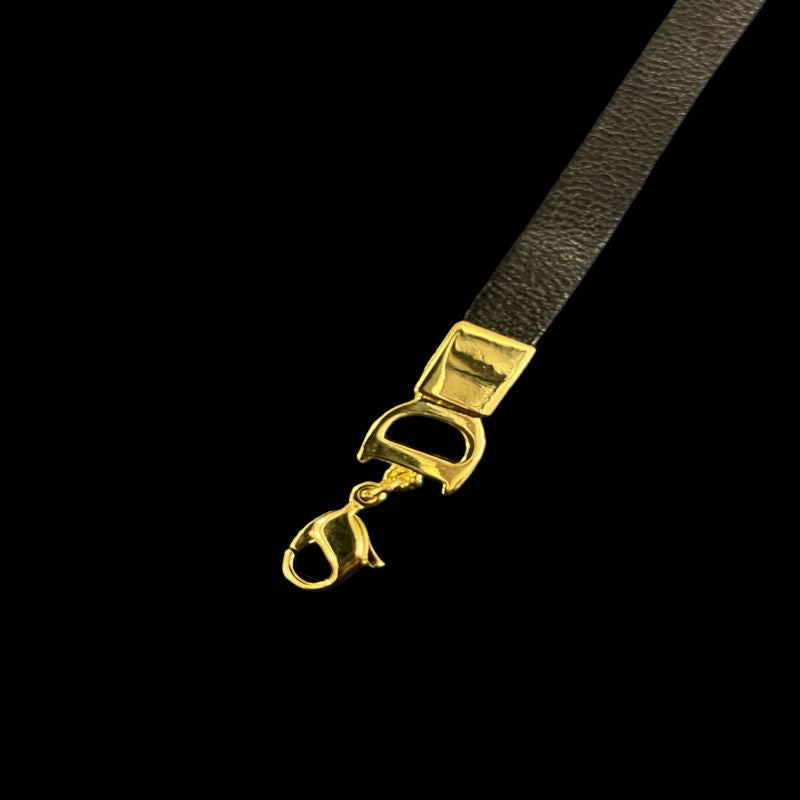DIOR Dior Bracelet, Black with Gold-Tone Hardware, DIOR Black Bracelet