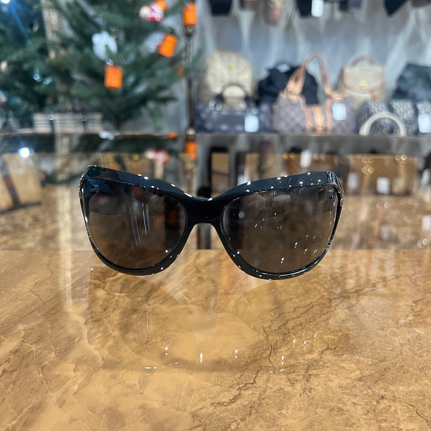 PRADA Prada Sunglasses, Black, with Box, Case, Card & Cloth, PRADA Black Resin Sunglasses