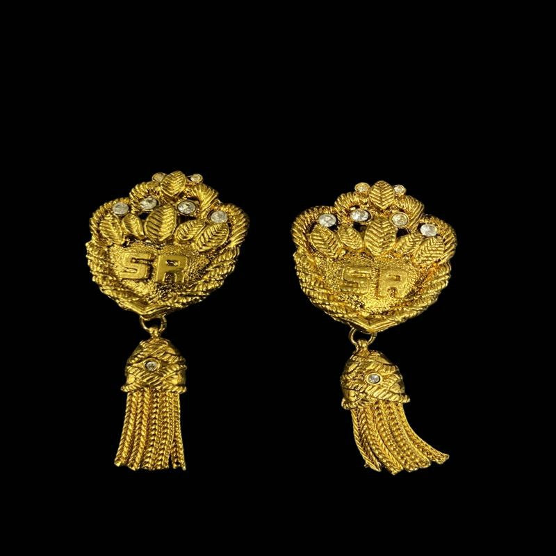 SR Earrings, Gold-Tone Hardware, Accessory, Clip-On Earrings