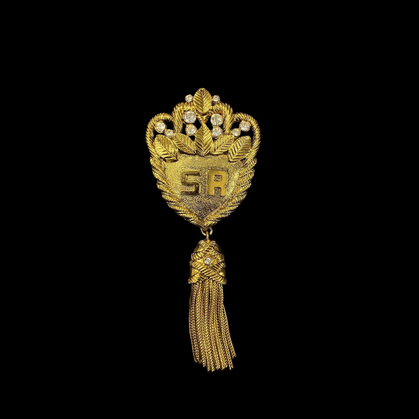 SR Brooch, Gold-Tone Hardware, Accessory, Brooch