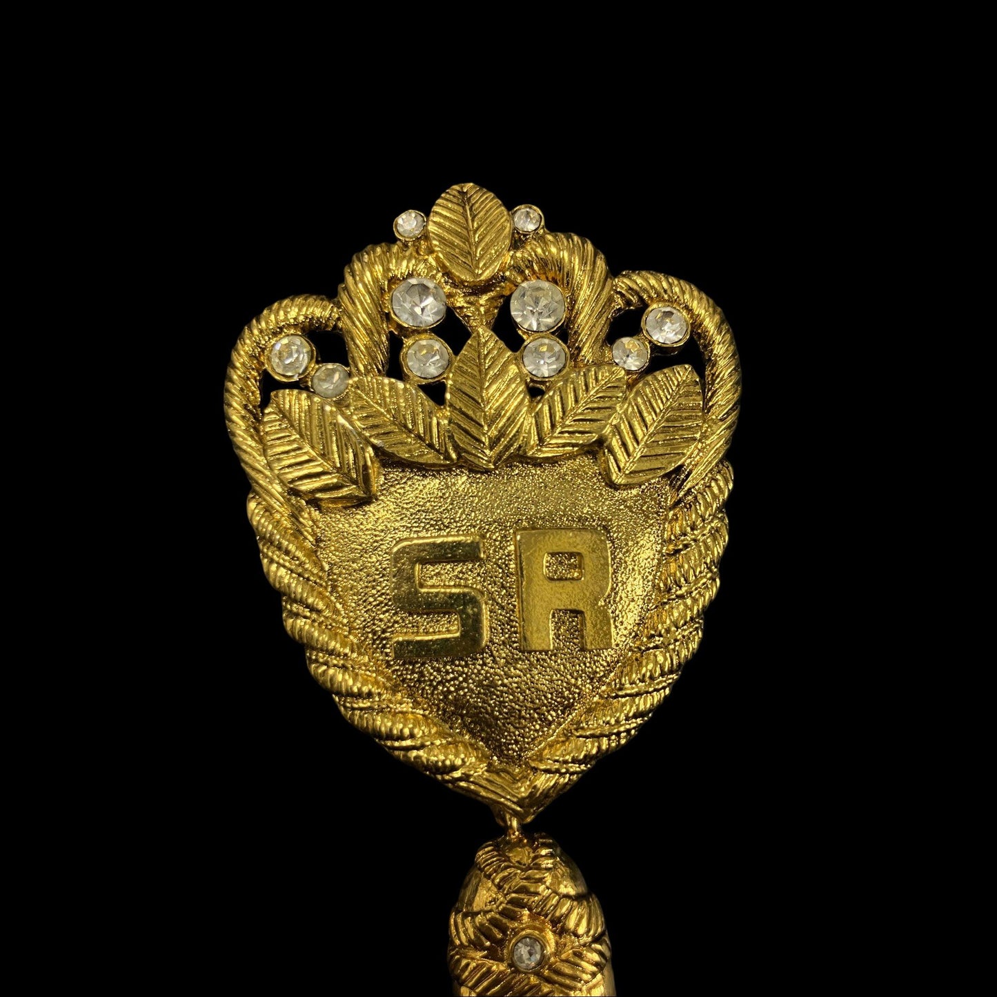 SR Brooch, Gold-Tone Hardware, Accessory, Brooch