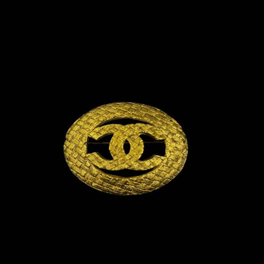 CHANEL Coco Brooch, Gold-tone Hardware, Gold, Alloy, Brooch